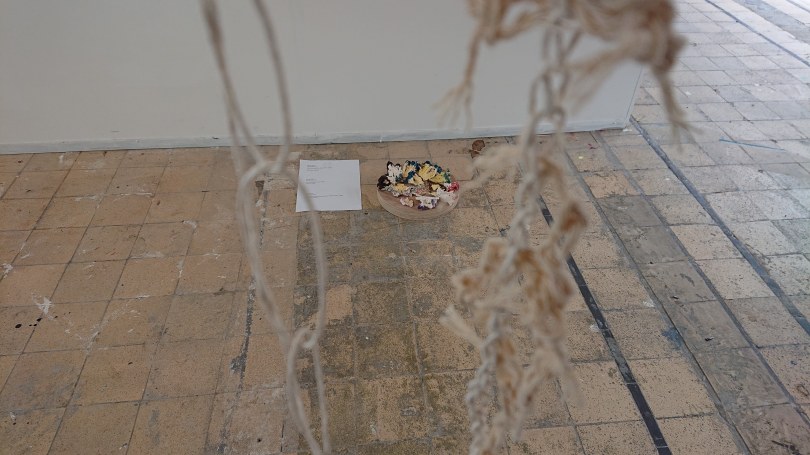 Joanne White ‘Can’t Swim Back, Scars’. (2019). Crochet Cotton. Mid term Exhibition March 2019