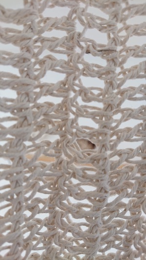 Joanne White ‘Can’t Swim Back, Scars’. (2019). Crochet Cotton. Mid term Exhibition March 2019