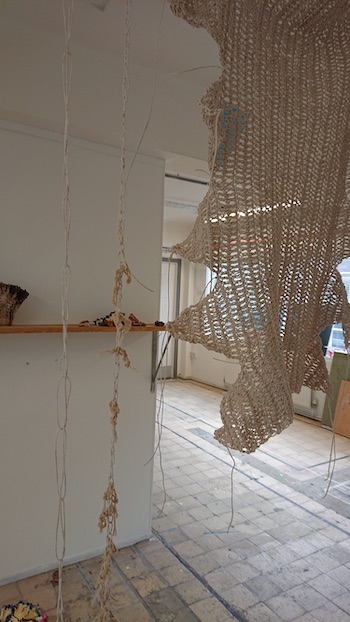 Joanne White ‘Can’t Swim Back, Scars’. (2019). Crochet Cotton. Mid term Exhibition March 2019